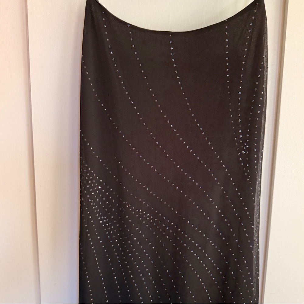 Vintage Black Hankerchief Hem Dress